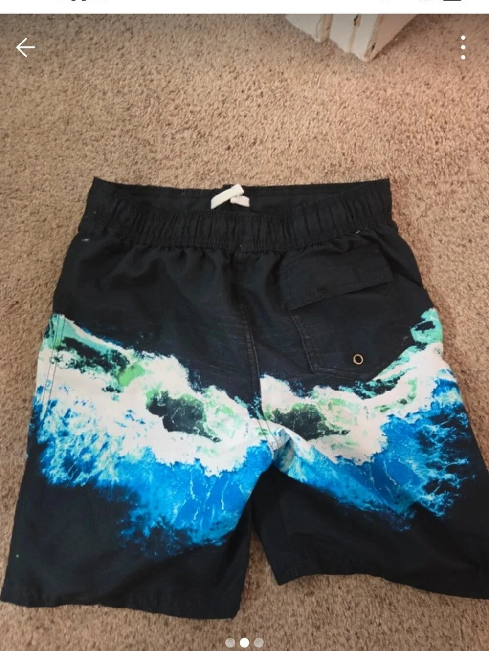 Body Glove Men's Black Swim Shorts with Blue Wave Print